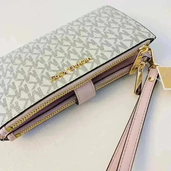 Michael Kors Double Zip Wallet With Wristlet powder blush - Picture 6 of 7